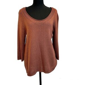 Reitmans orange brown knit sweater Sz L